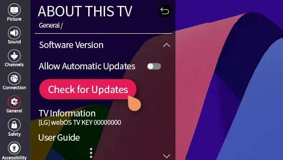 Checking Your LG television's Firmware
