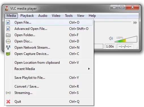 Open Up VLC Media player
